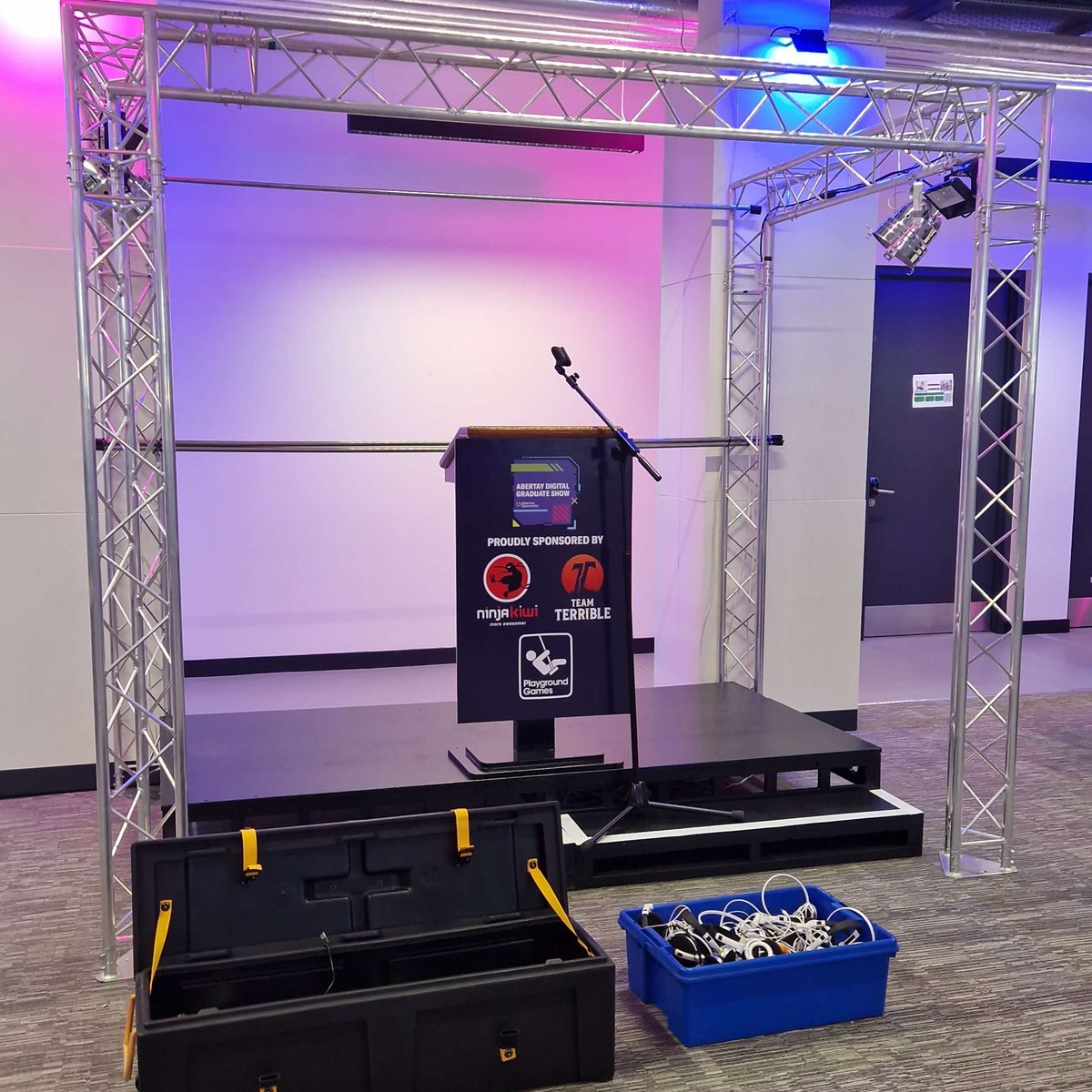 BlindVizn's tweet image. Really excited to show off my work at the Abertay Digital Graduate Show this week! I&apos;m super honoured to have a large vertical poster in the entrance hall, and can&apos;t wait for people to see my latest project in person😄Please come say hi and take a look🙂#ADGS2025