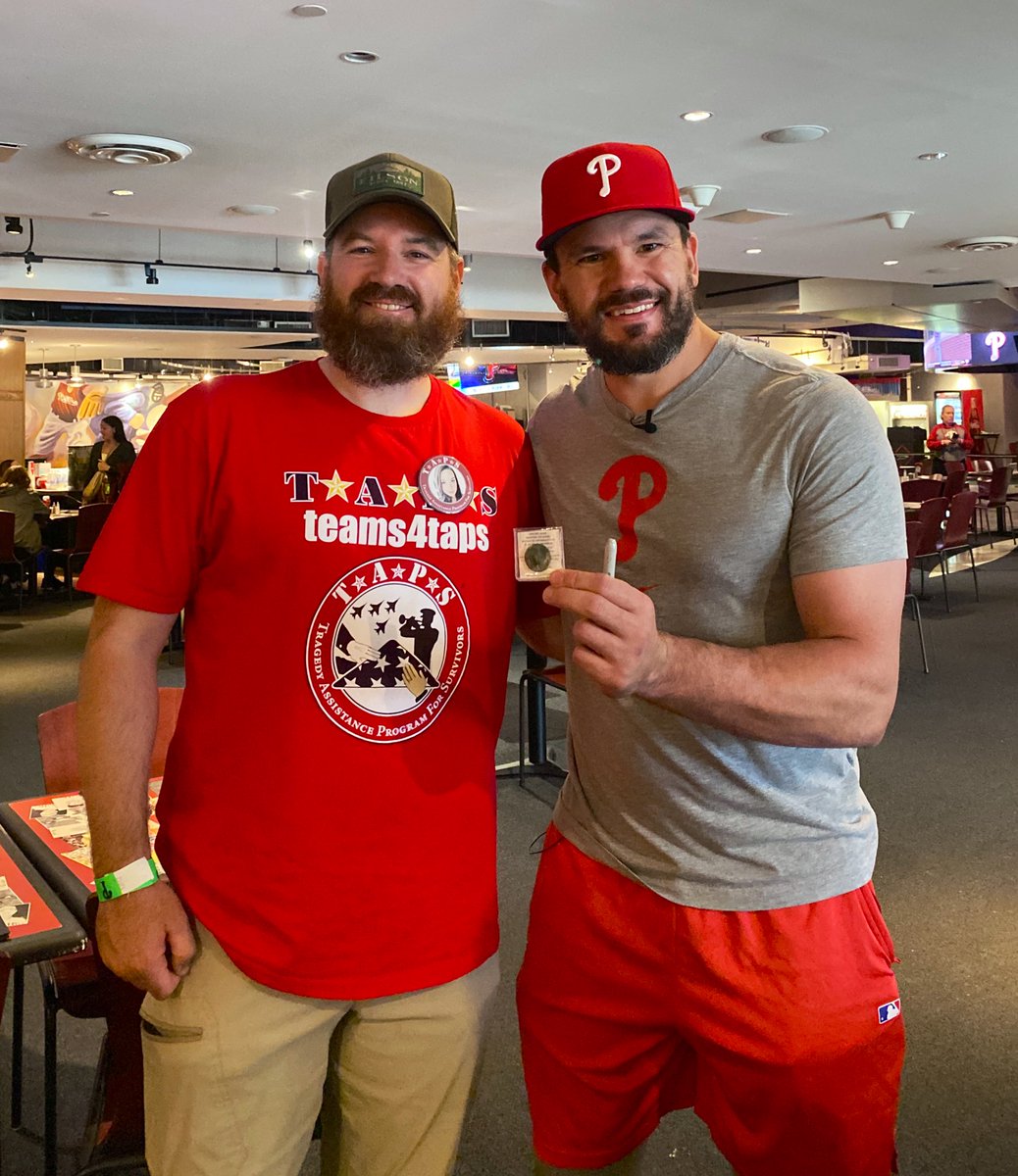 teams4taps (@teams4taps) on Twitter photo Nothing like a visit with <a href="/kschwarb12/">Kyle Schwarber</a> to brighten a rainy day ❤️⛅️ We are so grateful to Kyle for spending some time with <a href="/TAPSorg/">TAPS</a> families between today’s double header ⚾️🇺🇸 Spirits are high for <a href="/Phillies/">Philadelphia Phillies</a> game 2! ✨ Nothing like a visit with <a href="/kschwarb12/">Kyle Schwarber</a> to brighten a rainy day ❤️⛅️ We are so grateful to Kyle for spending some time with <a href="/TAPSorg/">TAPS</a> families between today’s double header ⚾️🇺🇸 Spirits are high for <a href="/Phillies/">Philadelphia Phillies</a> game 2! ✨