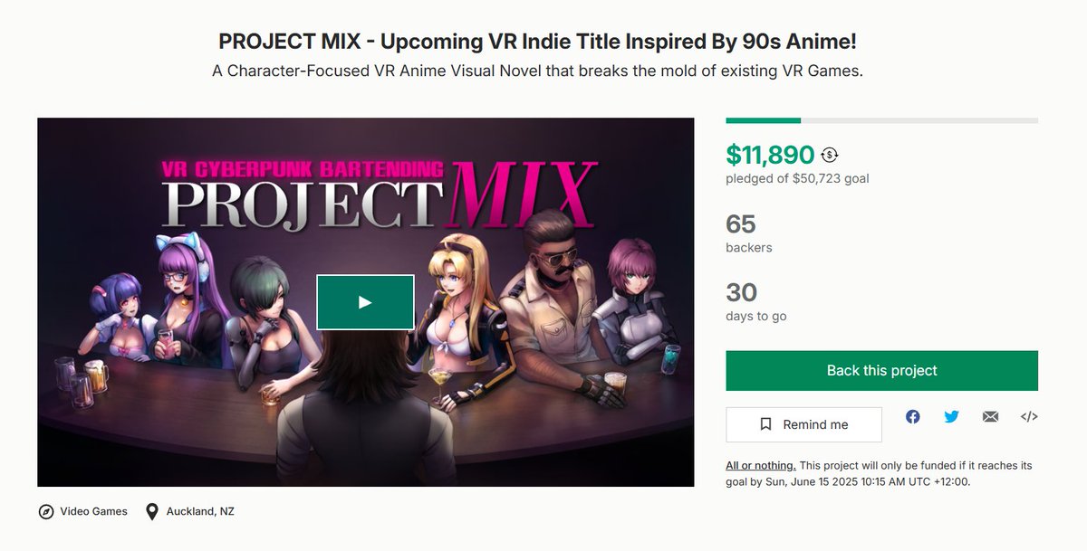 The PROJECT MIX Kickstarter is NOW LIVE!!!!! 
This is the best chance to make the game a reality!!

Get on there if you can!! Please repost and share!!

#indiegame #gamedev #virtualreality