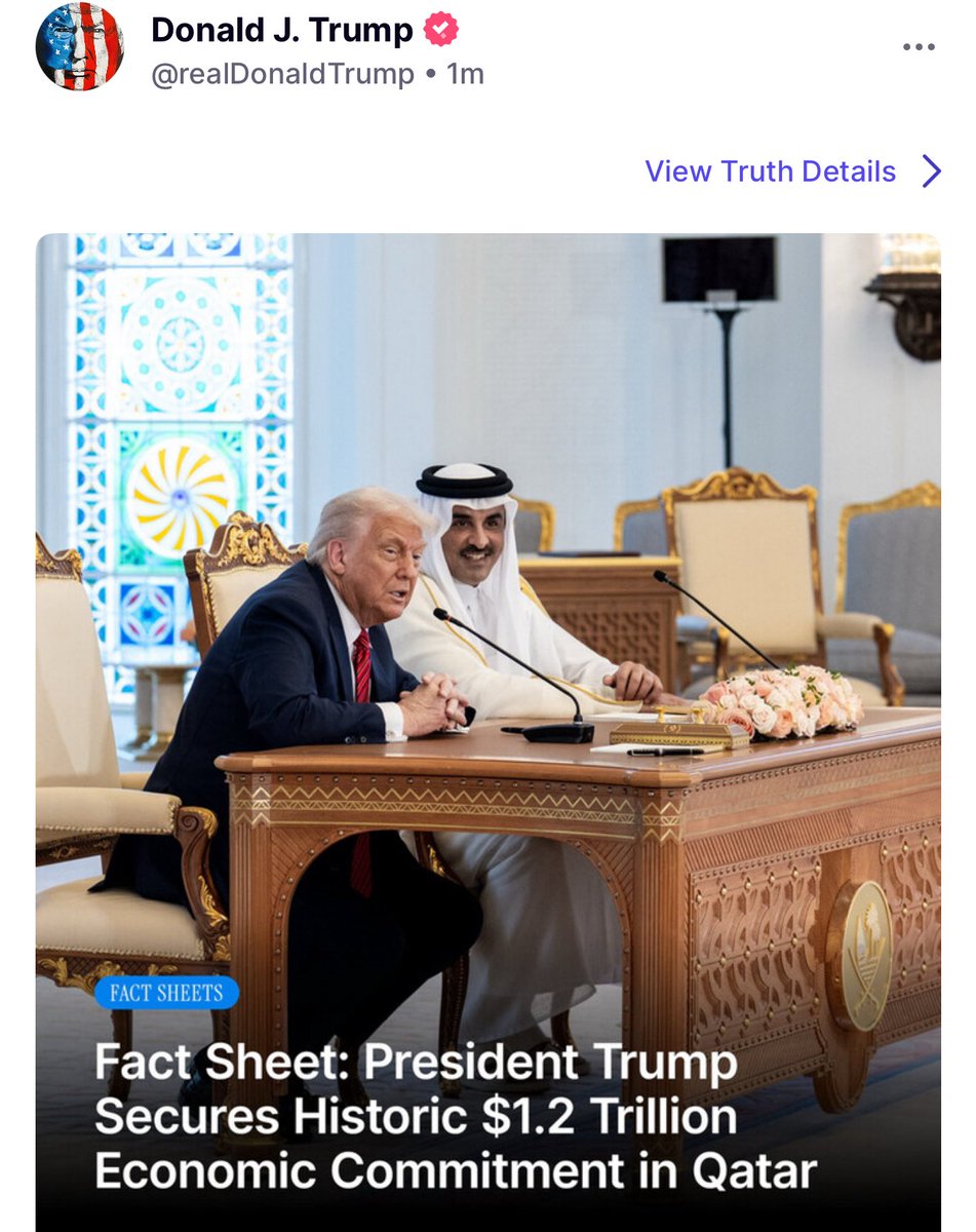 MAGAVoice's tweet photo. BREAKING 🚨 President Trump stuns America by CONFIRMING he secured a $1,200,000,000,000 investment from Qatar

THIS IS ABSOLUTELY MIND BLOWING 🔥 https://t.co/TW01bnS5gZ