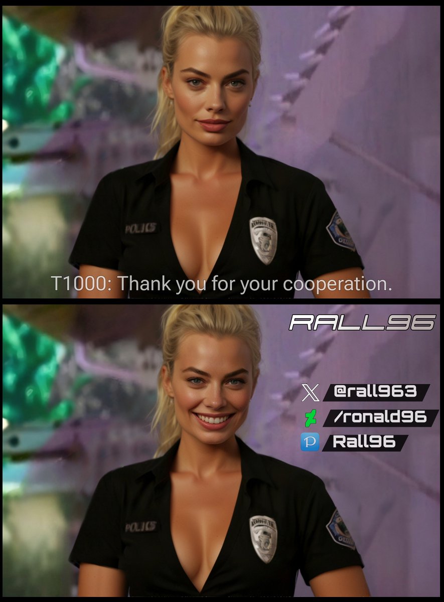 Terminator T1000 as Margot Robbie visits the home of her main target, John Connor, and speaks with his stepparents. Part 2 ✨
Images from a commission. Thanks to <a href="/joekerr24039534/">J-1000</a> for the commission🙌.
#t1000 #terminator2 #shapeshift #terminator