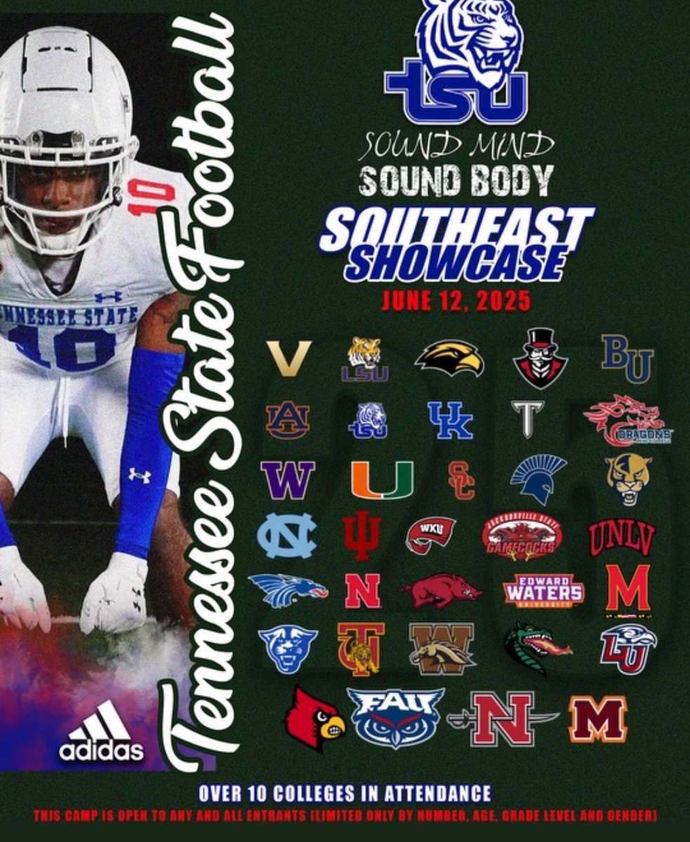 Taylor Whitney (@iamtwhitney4) on Twitter photo Thanks <a href="/NCEC_Recruiting/">NPA</a> and <a href="/TSUTigersFB/">Tennessee State Football</a> for inviting me to the TSU southeast showcase mega camp!!
<a href="/CoachHolmanFB/">Malek Holman ™</a> <a href="/CoachJCrosby/">John Crosby</a> <a href="/BallHawkU/">BallHawkU 🏈🦅</a> <a href="/Coach_Kriesky/">Matthew Kriesky</a> <a href="/BlackmanFtball/">Blackman Football</a> <a href="/CSmithScout/">Chris Smith</a> <a href="/MidTN_Wolfpack/">Mid-TN Wolfpack</a> Thanks <a href="/NCEC_Recruiting/">NPA</a> and <a href="/TSUTigersFB/">Tennessee State Football</a> for inviting me to the TSU southeast showcase mega camp!!
<a href="/CoachHolmanFB/">Malek Holman ™</a> <a href="/CoachJCrosby/">John Crosby</a> <a href="/BallHawkU/">BallHawkU 🏈🦅</a> <a href="/Coach_Kriesky/">Matthew Kriesky</a> <a href="/BlackmanFtball/">Blackman Football</a> <a href="/CSmithScout/">Chris Smith</a> <a href="/MidTN_Wolfpack/">Mid-TN Wolfpack</a>