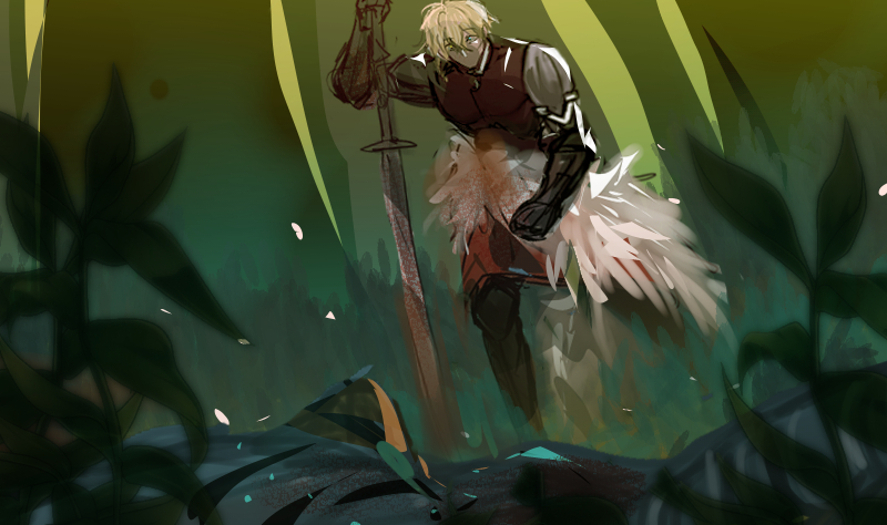 Satoptato's tweet photo. Man brute force his way to defeat a giant lizard.

[oc]
Kalmyev again 

#HuntersGuildRP https://t.co/gbpYq0vfTG