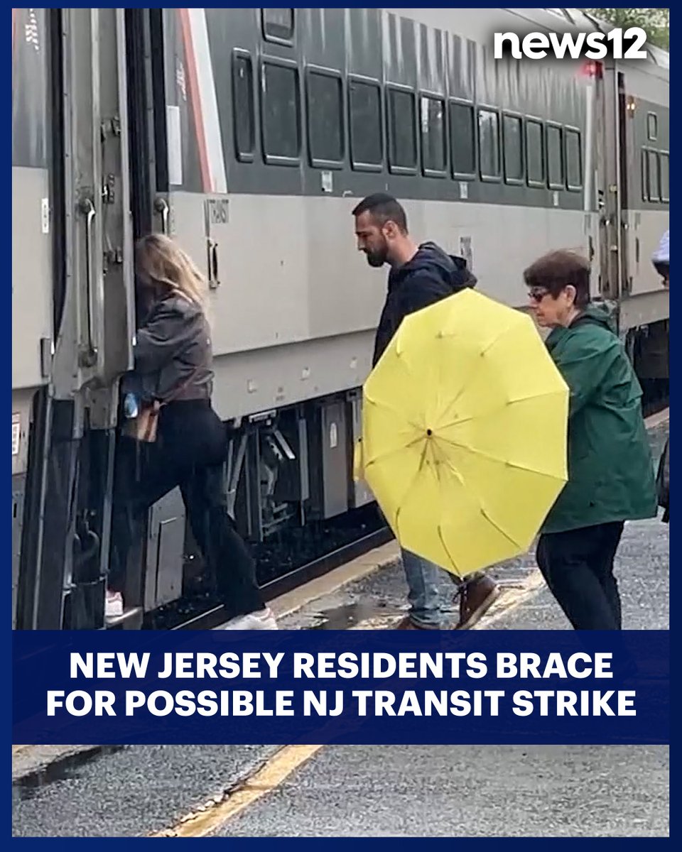 News12NJ's tweet photo. STRIKE LOOMS: New Jersey is closing in on a potential transit strike that could put a stop to all commuter trains around the state.
#News12 #NewJersey #Strike #NJTransit #Commuter #Transportation #TransitStrike #LocalNews #News
https://t.co/6T7rCtv1Yq https://t.co/Bdou5PacqN