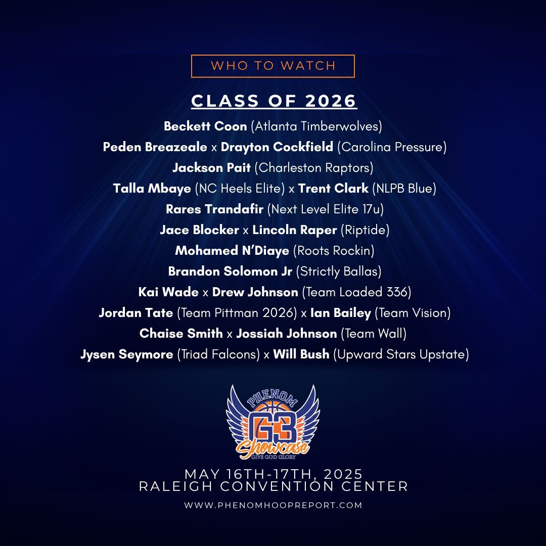 Phenom Hoop Report (@phenom_hoops) on Twitter photo Just a few players to watch this weekend at the #PheonmG3Live with #PhenomHoops
<a href="/Coach_Rick57/">Rick Lewis</a> <a href="/colbylewis20/">Colby Lewis</a> <a href="/POBScout/">Patrick O'Brien</a> <a href="/JeffreyBendel_/">Jeff Bendel</a> <a href="/Phenom_Hoops/">Phenom Hoop Report</a> <a href="/ty1ewis/">Tyler Lewis</a> <a href="/CoachChrisNC/">Chris Ewell</a> Just a few players to watch this weekend at the #PheonmG3Live with #PhenomHoops
<a href="/Coach_Rick57/">Rick Lewis</a> <a href="/colbylewis20/">Colby Lewis</a> <a href="/POBScout/">Patrick O'Brien</a> <a href="/JeffreyBendel_/">Jeff Bendel</a> <a href="/Phenom_Hoops/">Phenom Hoop Report</a> <a href="/ty1ewis/">Tyler Lewis</a> <a href="/CoachChrisNC/">Chris Ewell</a>