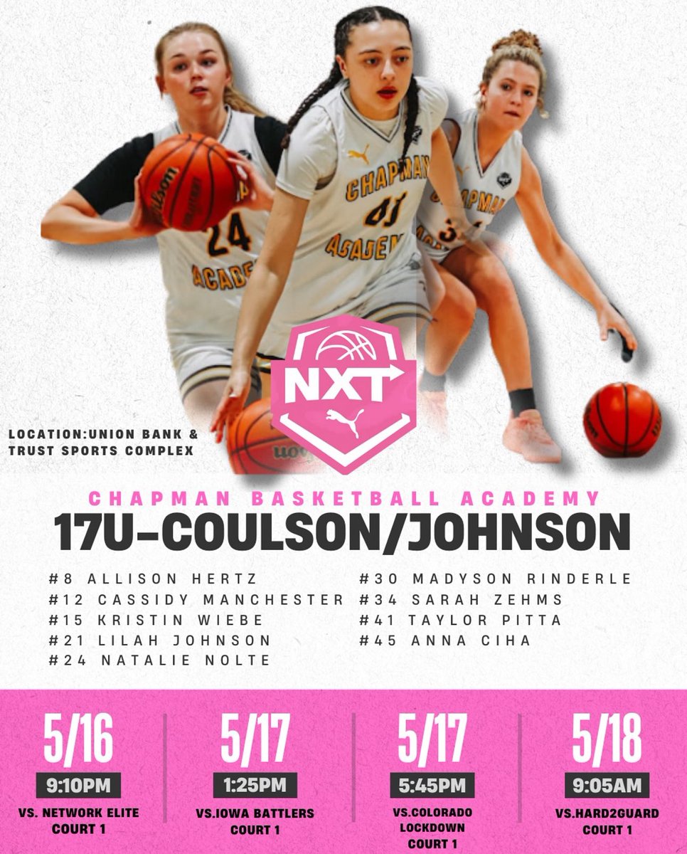 Schedule for this weekend in Omaha!