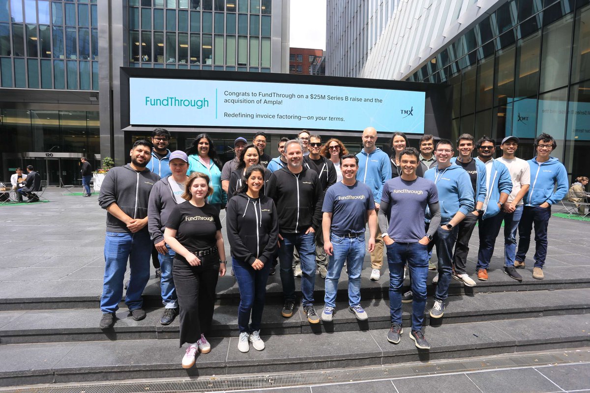 It’s not every day that your company gets featured at the Toronto Stock Exchange! 🤩  Our team celebrated the sunny weather–and the sunny news ☀️ —of our acquisition of Ampla by checking out the sign ourselves. There’s nothing like seeing your name in lights!