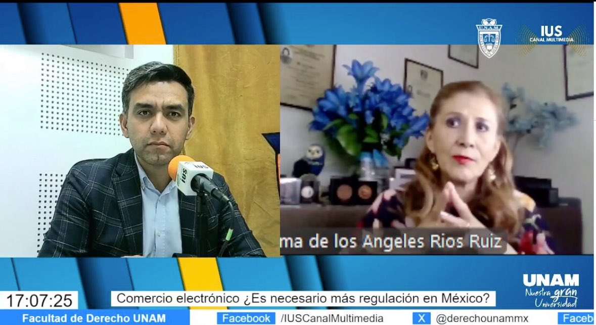 Programa de 📻 de Comercio Exterior <a href="/DerechoUNAMmx/">Facultad de Derecho</a> 

Te invitamos a la muy interesante y pertinente plática con la Dra Alma Ríos sobre: "Comercio electrónico: ¿es necesario más regulación en México?"

Videos
👉 m.facebook.com/watch/?v=12927…

👉 youtube.com/watch?v=zWVJiS…