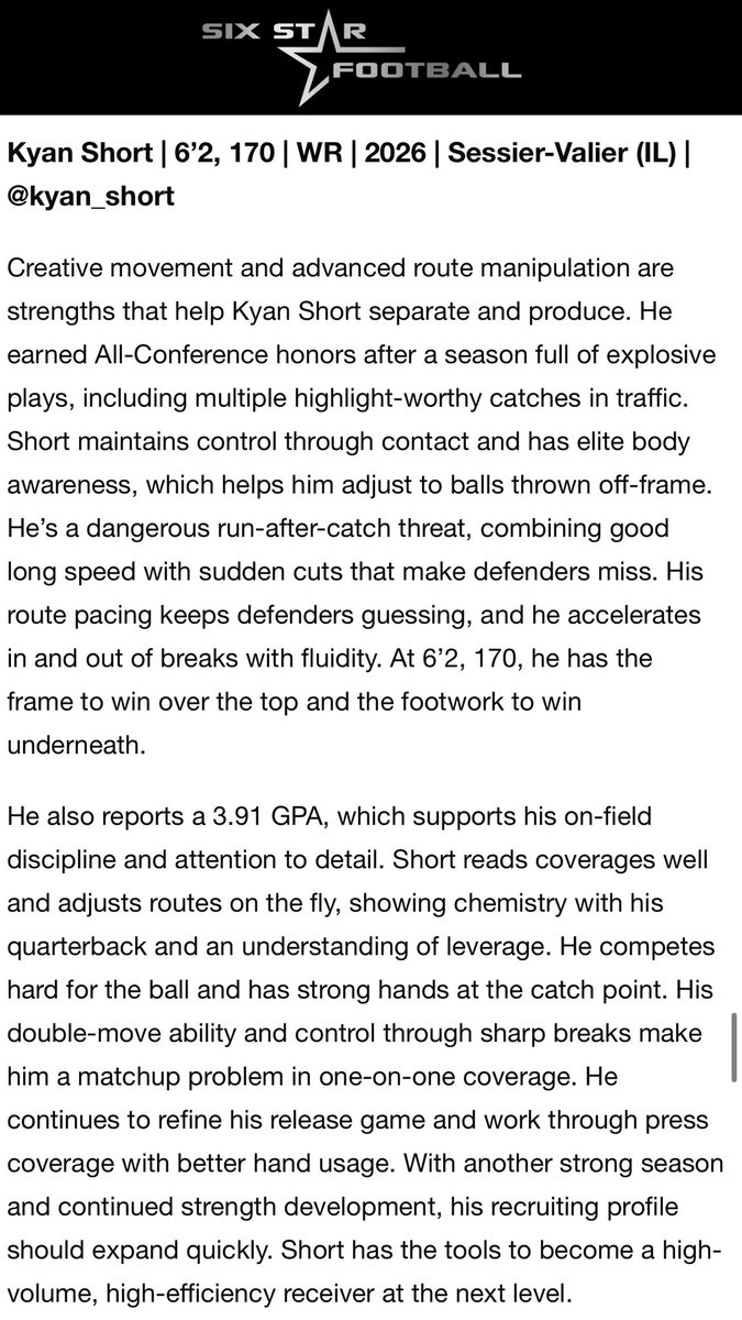 Thank you for the writeup <a href="/sixstarfootball/">Six Star Football | PLUS+</a> <a href="/6starfootballMO/">Six Star Football | MISSOURI</a> <a href="/6starfootballIL/">Six Star Football | ILLINOIS</a>