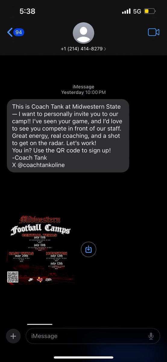 Blessed to receive a camp invite from <a href="/MSUTexasSAAC/">MidwesternState SAAC</a> @CoachTankOline <a href="/Coachlew5/">Jermaine A. Lewis, M.S.</a> <a href="/CoachDrew_66/">Andrew Williams</a> Ready to work!