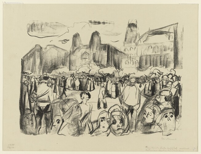 Frankfurter Bahnhofsplatz during Rathenau's Funeral, 1920 #artbots #munch