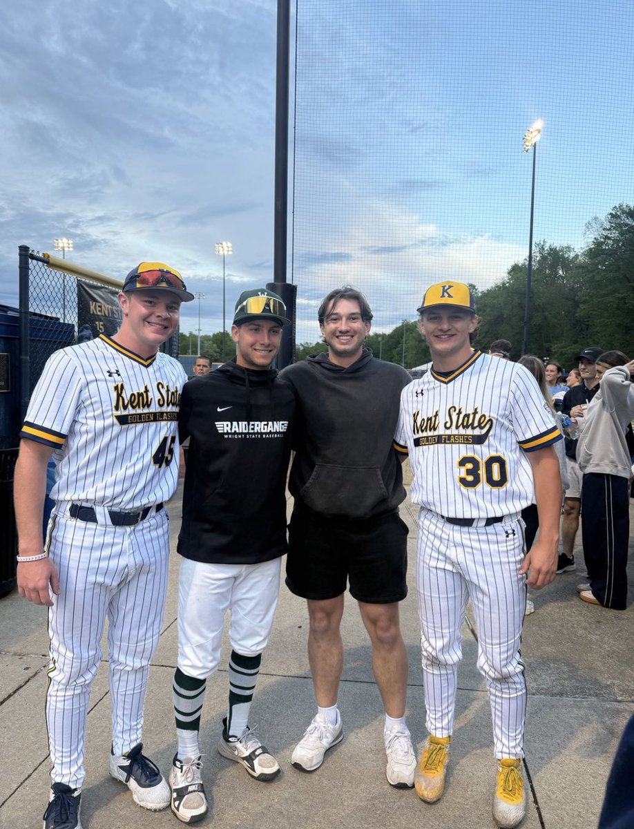 Release Baseball (@releasebaseball) on Twitter photo Reunion Time! ⏰
Yesterday, several of our dudes from Kent State and Wright State matched up with each other and were visited by a special guest in attendance 👀
#WreakHavoc | <a href="/MuncyNate/">Nate Muncy</a> | <a href="/PFalkenstein22/">Parker Falkenstein</a> | <a href="/grantwilson27/">Grant Wilson</a> | <a href="/RabatinBen/">Ben Rabatin</a> Reunion Time! ⏰
Yesterday, several of our dudes from Kent State and Wright State matched up with each other and were visited by a special guest in attendance 👀
#WreakHavoc | <a href="/MuncyNate/">Nate Muncy</a> | <a href="/PFalkenstein22/">Parker Falkenstein</a> | <a href="/grantwilson27/">Grant Wilson</a> | <a href="/RabatinBen/">Ben Rabatin</a>