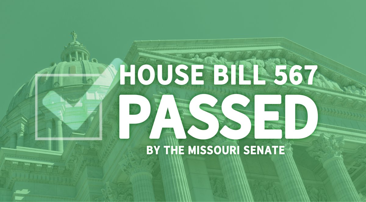 The Missouri Chamber thanks the Senate for passing HB 567 — a critical lifeline for businesses impacted by Prop A. We're grateful to Rep. Gallick, Sen. Bernskoetter &amp; Senate leaders for protecting Missouri’s pro-business climate! #moleg