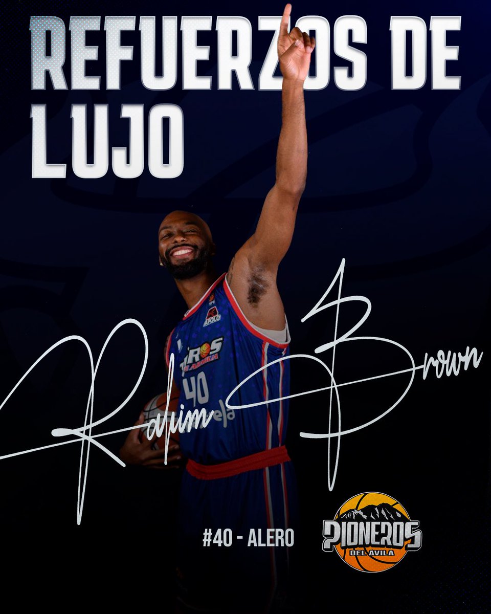 ¡Refuerzos de lujo! 🔝

Segunda ronda: 

- Pioneros del Ávila, pick 2: Rakim Brown 

El norteamericano fue uno de los jugadores que comandó la ofensiva aragüeña esta campaña. 16.4 puntos, 6.4 rebotes y 2.5 asistencias. 

¡Éxito Rakim! 👊 

#EmbistiendoConFuria