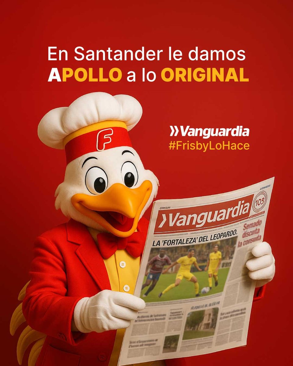 🍗✨ En Vanguardia creemos en lo auténtico. Por eso, hoy nos unimos al aPollo... 🐔Porque lo hecho en Colombia, sabe mejor. 🇨🇴
#frisbylohace #VanguardiaSeUne #aPolloOriginal #FrisbyEsColombia #OrgulloColombiano #HechoEnColombia