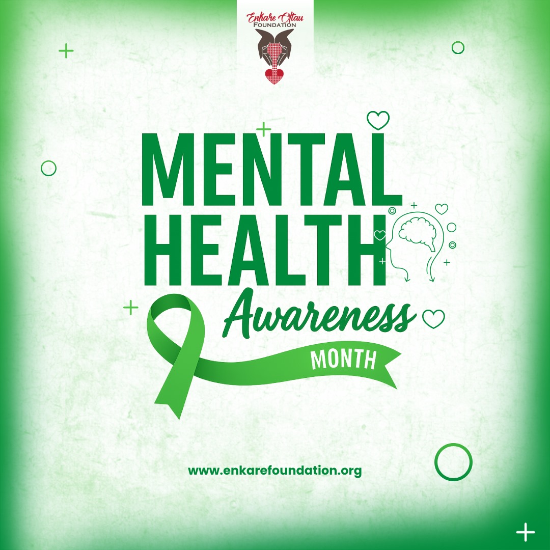 May is Mental Health Awareness Month 💚
Community is the heartbeat of healing.

Let’s wear the green ribbon for hope, growth, and non-judgmental support.
Mental health is our collective responsibility.

#MentalHealthAwareness #GreenRibbon #SDG3 #EnkareOltauFoundation