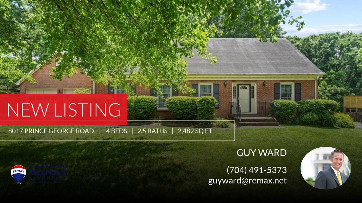 GuyWard's tweet photo. 📍 New Listing 📍 Take a look at this fantastic new property that just hit the market located at 8017 Prince George Road in Charlotte. Reach out here or at (704) 491-5373 for more information

Guy Ward https://t.co/lUq49rKXEg https://t.co/z01eFW4Cs5