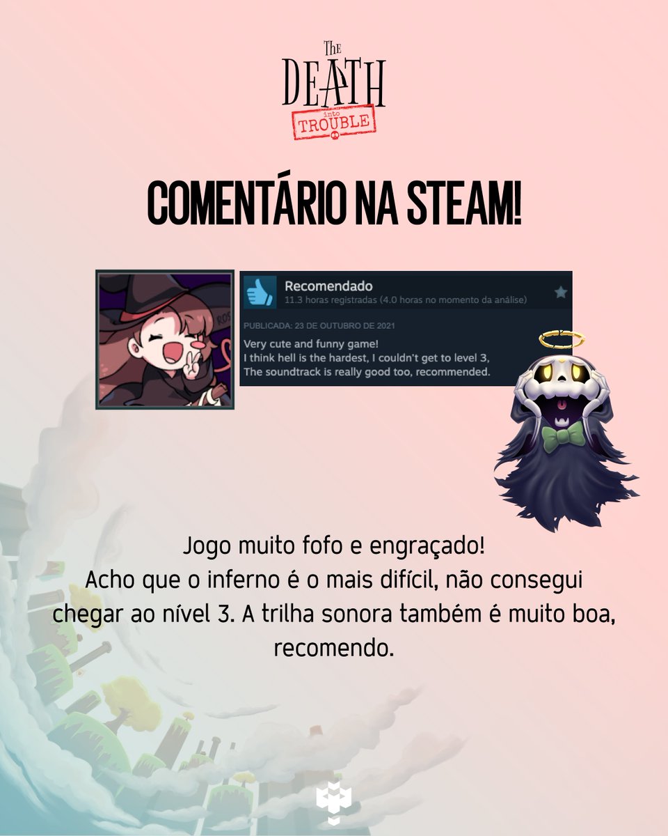 COMENTÁRIO NA STEAM❗️

"Jogo muito fofo e engraçado!
Acho que o inferno é o mais difícil, não consegui chegar ao nível 3. A trilha sonora também é muito boa, recomendo."

trouble.hanoi.gg

#indiegame #platformgames #steam #thedeathintotrouble #hanoistudiosgames
