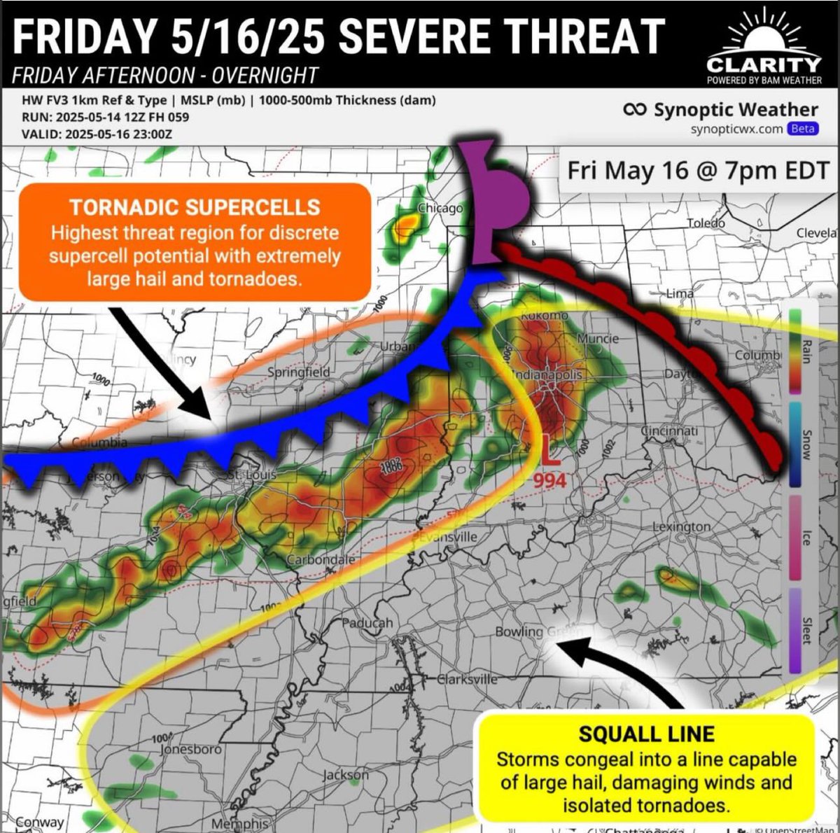 Kirk 🇺🇸 Hinz | BAM ⚡️Weather (@met_khinz) on Twitter photo From our team at <a href="/bam_weather/">BAM Weather</a>
We continue to eye Friday for potential more WIDESPREAD #severeweather risks across the Ohio Valley with Thursday's threat being more scattered/isolated in the Ohio Valley.
The latest storm progression analysis below ⚠ From our team at <a href="/bam_weather/">BAM Weather</a>
We continue to eye Friday for potential more WIDESPREAD #severeweather risks across the Ohio Valley with Thursday's threat being more scattered/isolated in the Ohio Valley.
The latest storm progression analysis below ⚠