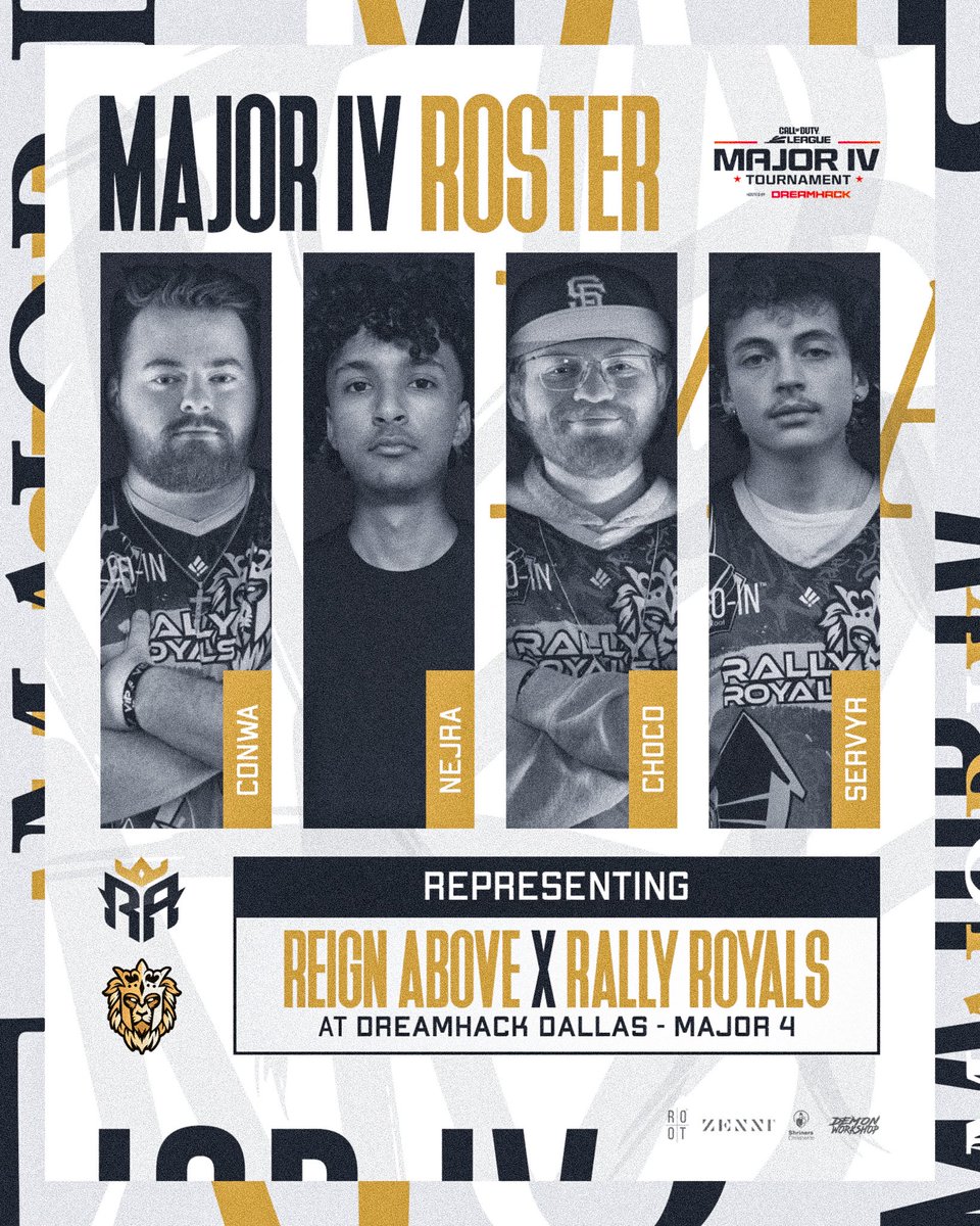 Reign Above (@reignabovegg) on Twitter photo Hear ye, Hear ye π£
Weβve partnered up with <a href="/rally_esports/">Rally Esports</a> COD challengers roster Rally Royals to compete at <a href="/DreamHackNA/">DreamHack North America</a> Dallas!
π€΄ <a href="/Cxnwa/">Conwa β</a>
π€΄ <a href="/_Nejra/">jonathan</a>
π€΄ <a href="/ChocoTheWarrior/">βπ²ππΈβ</a>
π€΄ <a href="/Servyr_/">Servyr</a>
π£οΈ <a href="/Kexrat/">Kex</a>
π¦ x π
Time to take the throne. βοΈ Hear ye, Hear ye π£
Weβve partnered up with <a href="/rally_esports/">Rally Esports</a> COD challengers roster Rally Royals to compete at <a href="/DreamHackNA/">DreamHack North America</a> Dallas!
π€΄ <a href="/Cxnwa/">Conwa β</a>
π€΄ <a href="/_Nejra/">jonathan</a>
π€΄ <a href="/ChocoTheWarrior/">βπ²ππΈβ</a>
π€΄ <a href="/Servyr_/">Servyr</a>
π£οΈ <a href="/Kexrat/">Kex</a>
π¦ x π
Time to take the throne. βοΈ