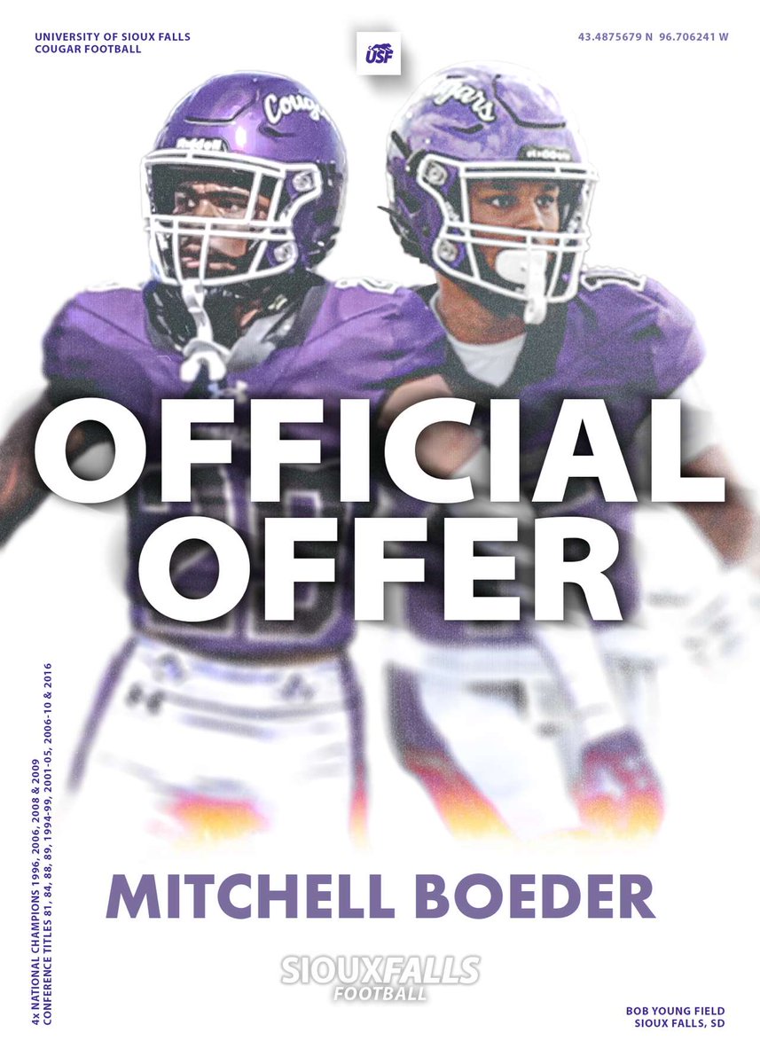 Mitchell Boeder (@mitchellboeder) on Twitter photo After a great conversation with <a href="/jakob_thut/">Coach Thut</a> I am blessed to receive another offer to play football <a href="/USFCougarsFB/">USF Football</a> . After a great conversation with <a href="/jakob_thut/">Coach Thut</a> I am blessed to receive another offer to play football <a href="/USFCougarsFB/">USF Football</a> .