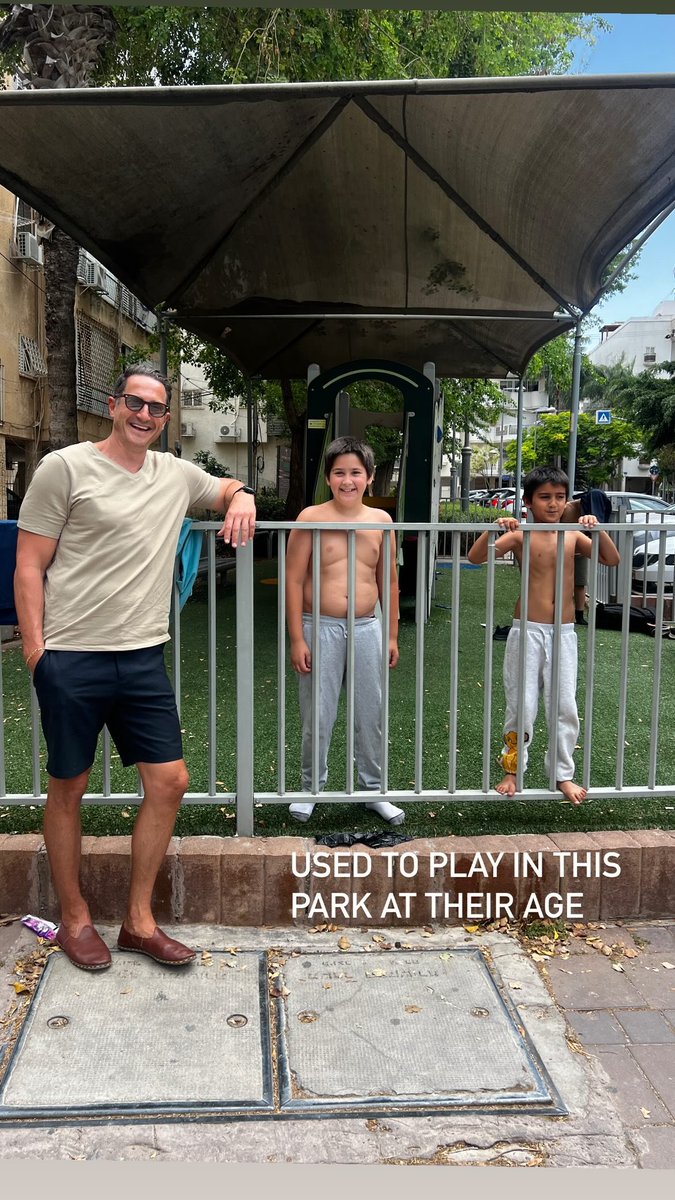 #SashaRoiz Via Instagramstorie Used to play in this park at their age  #TelAviv #Israel