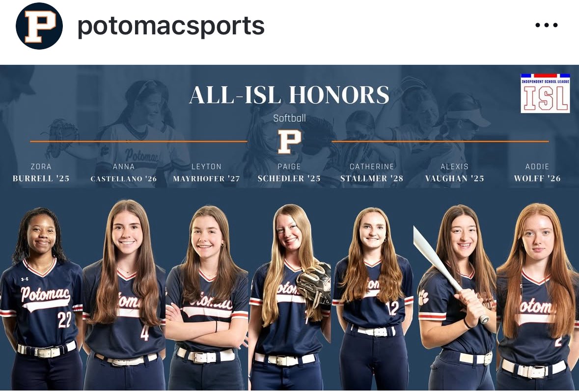 Potomac School Softball tweet media