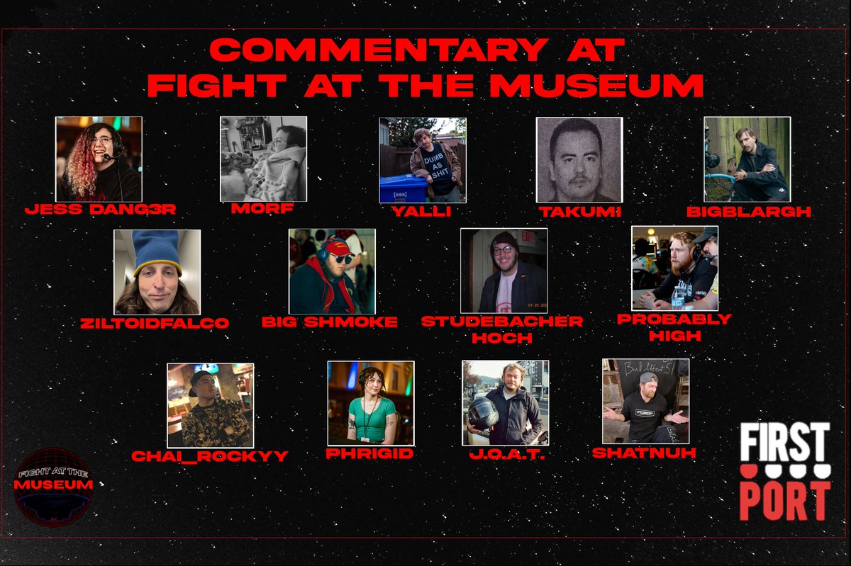 Introducing the commentary lineup for Fight at the Museum! 🚀