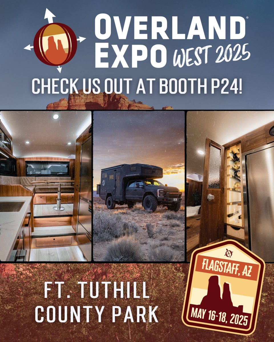 We're on our way to @overlandexpo West 2025 🏜️This is the first Overland Expo appearance for the all-new LTx
—so make sure to stop by Booth P24 to see what all the buzz is about! We love the Overland Expo community and can't wait to see everyone there #earthroamer #overlandexpo