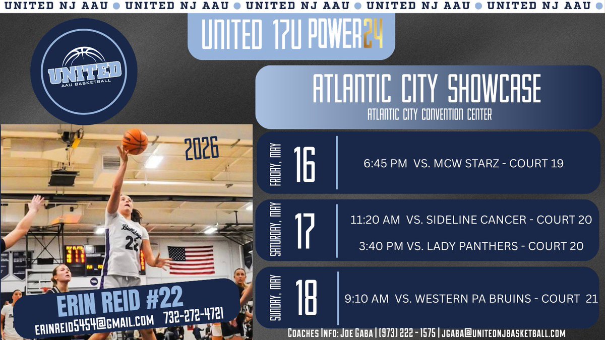 Erin Reid (@erinreid5454) on Twitter photo Super excited for this upcoming weekend in Atlantic City! Come check us out! <a href="/unitedNJaau/">United NJ AAU</a> Super excited for this upcoming weekend in Atlantic City! Come check us out! <a href="/unitedNJaau/">United NJ AAU</a>