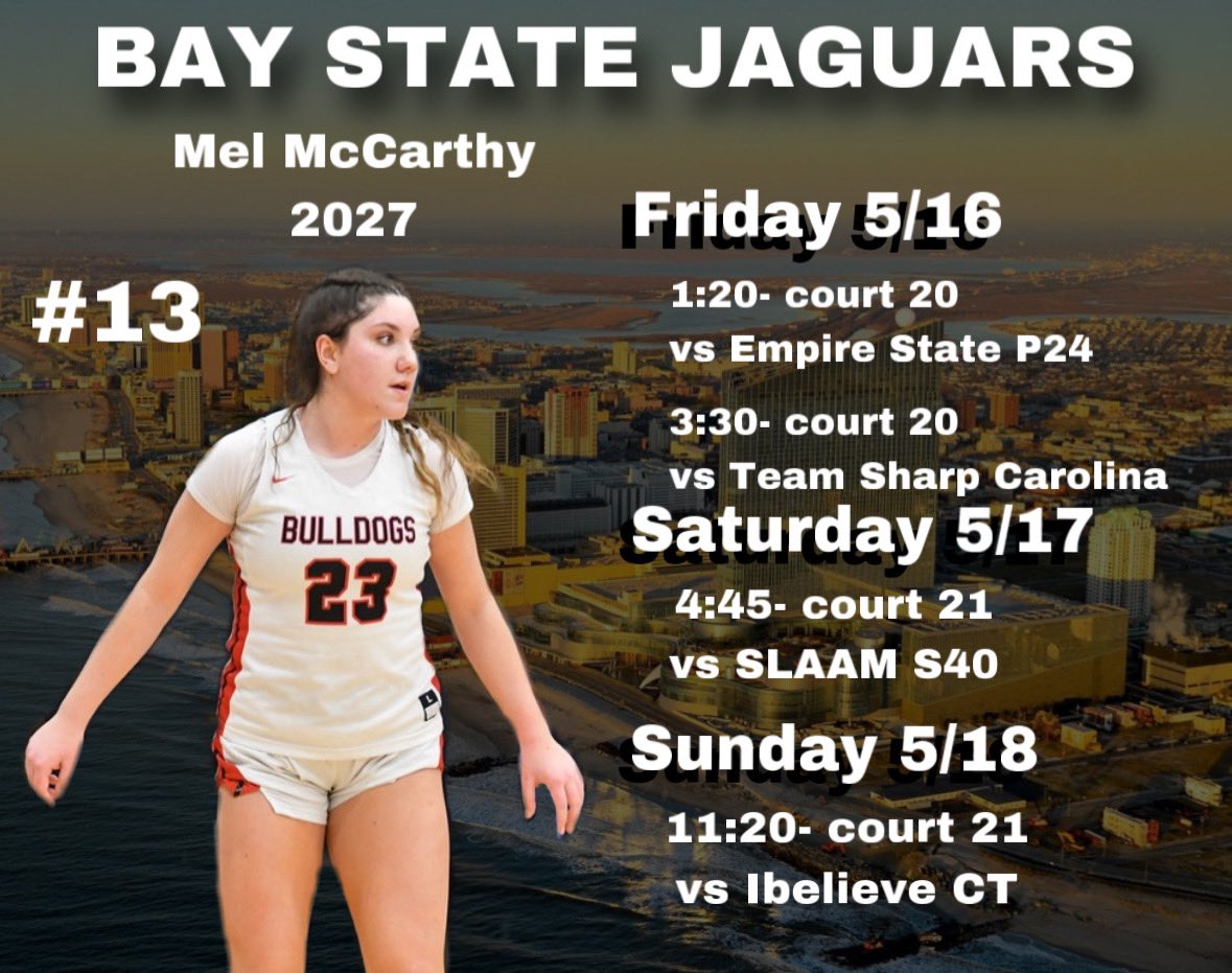 Mel McCarthy (@melmccarthyyy) on Twitter photo My schedule for this weekend in Atlantic City with the Jags 🐆🖤 Ready to workkk <a href="/BayStateJags/">Bay State Jaguars</a> <a href="/LaurieBollin/">LAURIE BOLLIN</a> <a href="/TheCoachGibbs/">Kevin Gibbs</a> My schedule for this weekend in Atlantic City with the Jags 🐆🖤 Ready to workkk <a href="/BayStateJags/">Bay State Jaguars</a> <a href="/LaurieBollin/">LAURIE BOLLIN</a> <a href="/TheCoachGibbs/">Kevin Gibbs</a>