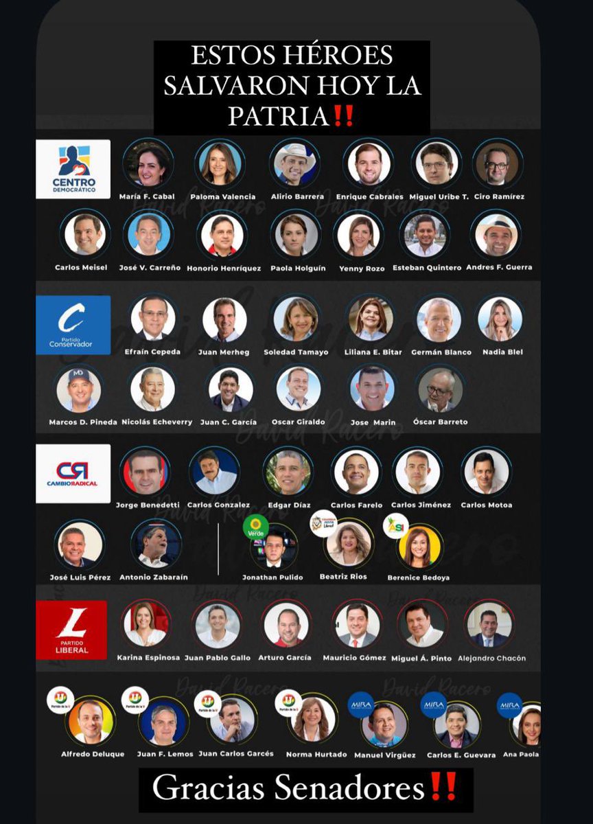 Estos fueron los Senadores que salvaron hoy la Patria 👏👇