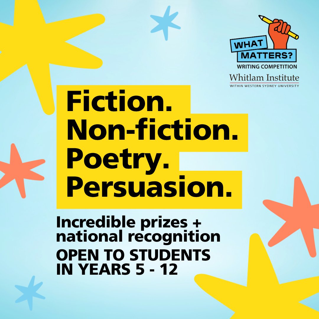 What matters to you? There’s still time to tell us, and be heard. Entries for the What Matters? writing competition close Friday at midnight. Open to school students from Year 5–12 across Australia. 📣 Submit now: whitlam.org/whatmatters