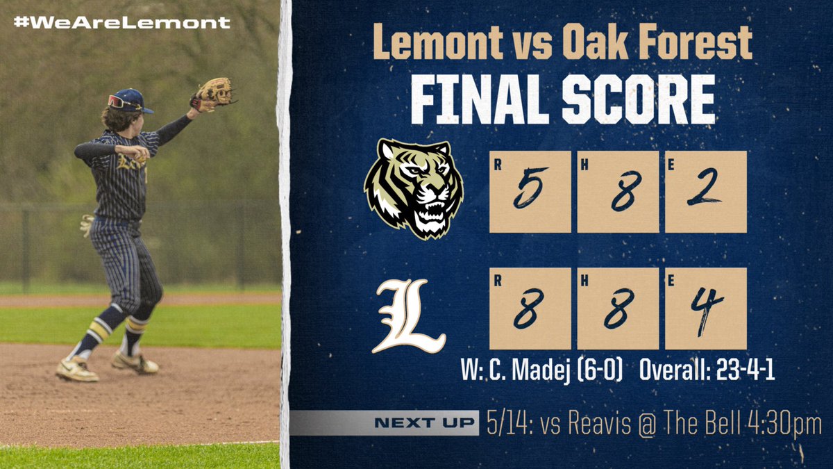 Lemont Baseball (@lemont_baseball) on Twitter photo Good bounce back win today vs a solid Oak Forest team. #EITE #MTC #WeAreLemont
<a href="/CannonMadej49/">Cannon Madej</a> 4IP 5H 3R 0ER 2BB 2K
S. Crane 3IP 3H 2ER 2BB 2K
<a href="/ZaneSchneidy/">Zane Schneider</a> 3-3 2RBI
<a href="/GlotzShea/">Shea Glotzbach</a> 2-3 2b 3b 2RBI Good bounce back win today vs a solid Oak Forest team. #EITE #MTC #WeAreLemont
<a href="/CannonMadej49/">Cannon Madej</a> 4IP 5H 3R 0ER 2BB 2K
S. Crane 3IP 3H 2ER 2BB 2K
<a href="/ZaneSchneidy/">Zane Schneider</a> 3-3 2RBI
<a href="/GlotzShea/">Shea Glotzbach</a> 2-3 2b 3b 2RBI