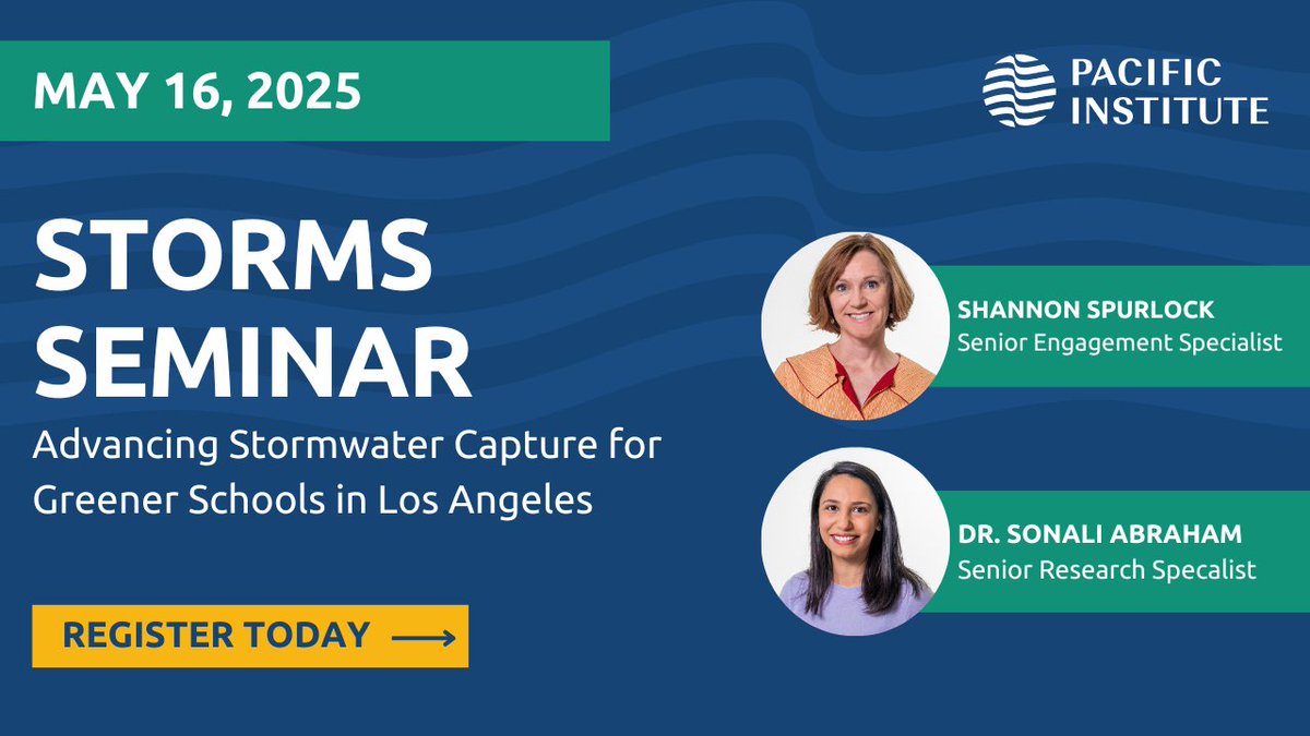 Pacific Institute teammates will be featured in the upcoming webinar based on a recent report. Presenters will explore how school campuses can become climate-resilient community hubs.

Learn more: waterboards.zoom.us/webinar/regist…
Read the report: pacinst.org/publication/ad…