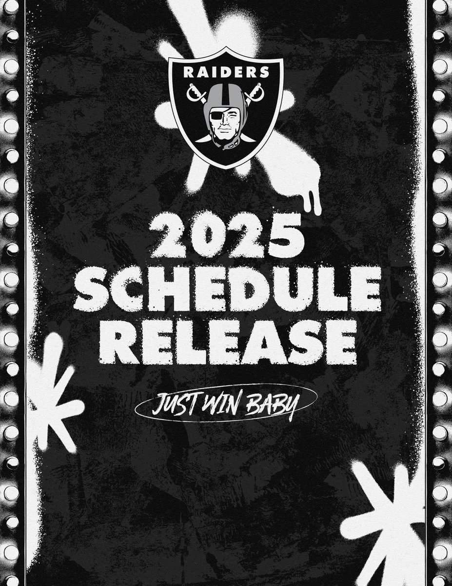 RAIDERS_PR's tweet image. Las Vegas #Raiders 2025 Schedule Release:
Full PDF: bit.ly/RaidersSchedul…
Included in the release is:
- Raiders 2025 Regular Season Schedule
- Matchup History
- Opponent Notes
#RaiderNation | @Raiders
