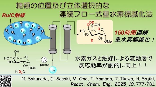 位置・立体選択的に糖を重水素化するフロー合成法を確立 ― Ru/C触媒カートリッジで150時間以上の連続運転を実証 ― | Chem-Station (ケムステ) buff.ly/lNHcfGv