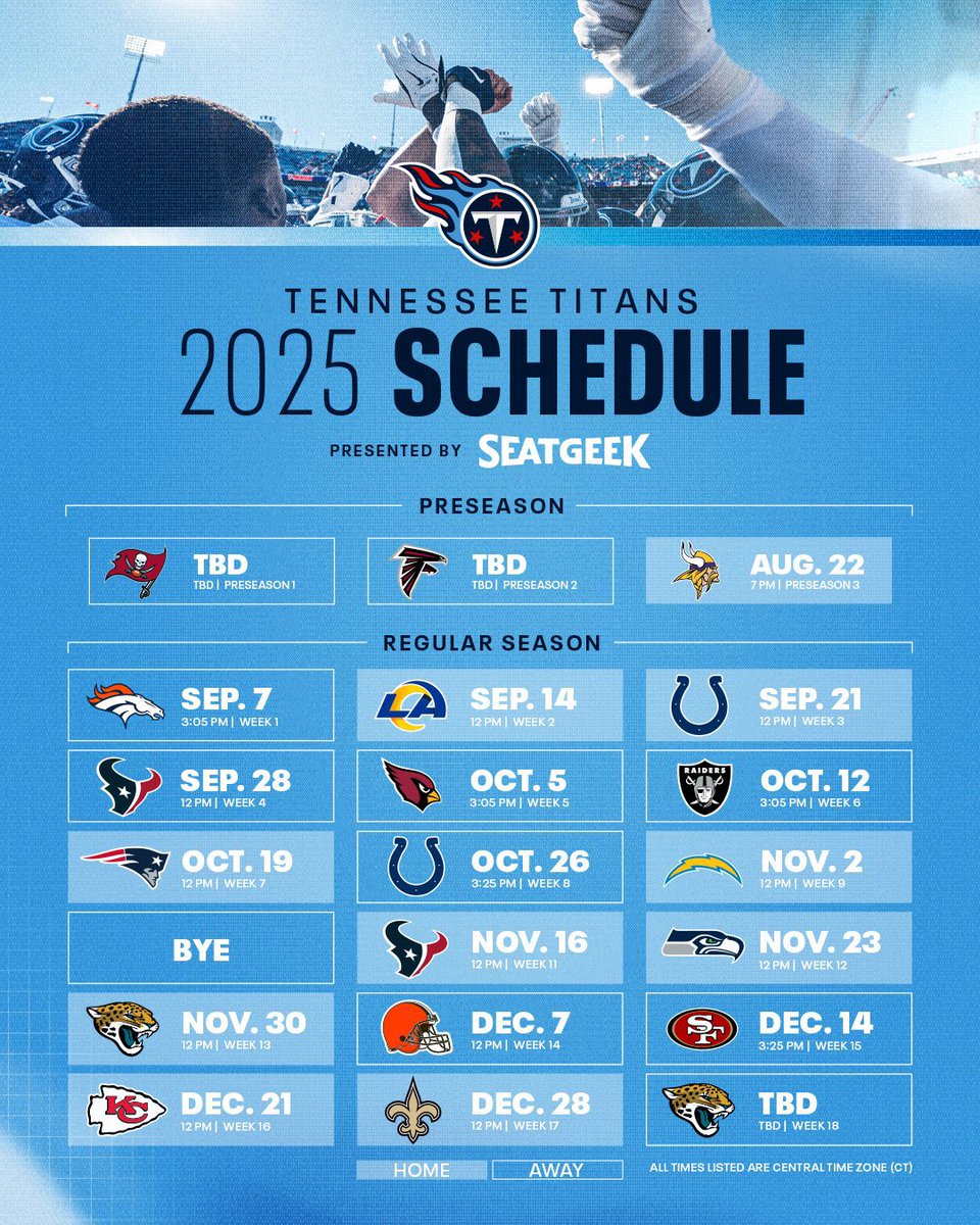 TitansRadio's tweet image. The official 2025 @Titans Schedule 🗓️