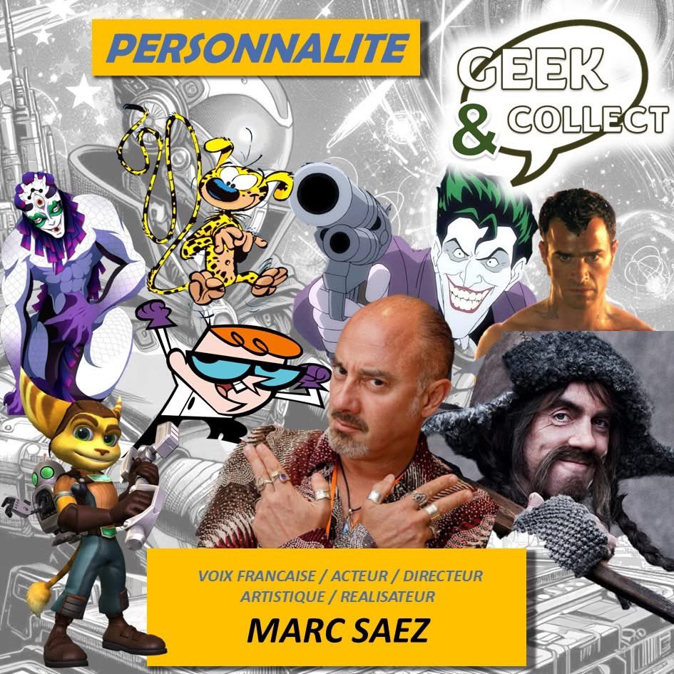 saezmarc's tweet image. La Geek &amp;amp; Collect - Courtenay l’événement pop culture frappe encore fort cette année ! 👉 Le dimanche 6 juillet 2025, nous aurons le plaisir d’accueillir MARC SAEZ !
🎙 Acteur, auteur, directeur artistique, metteur en scène et comédien de doublage, Marc est notamment connu pour…