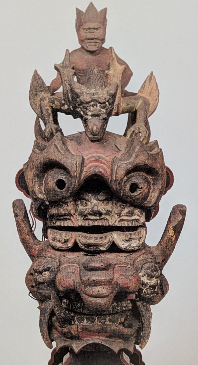 荒八雷神 ちょっと似てる☺️ ひとつは奈良博の「超国宝展」に出ている八雷神面