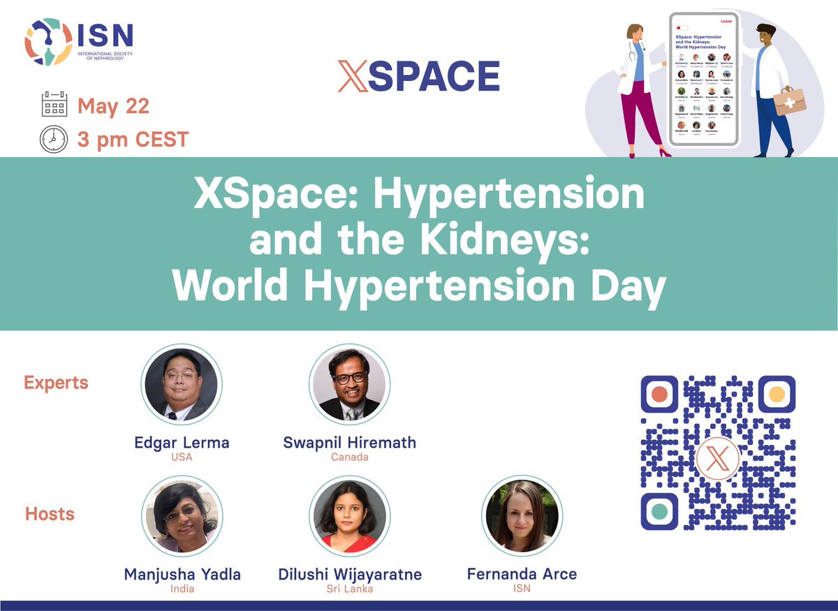 Edgar V. Lerma π΅π (@edgarvlermamd) on Twitter photo π¦ππ©π π§ππ πππ§π for our next <a href="/ISNkidneycare/">Int Society of Nephrology</a> Space for #WorldHypertensionDay: "Hypertension and the Kidneys."
#Nephpearls
ποΈ May 22
π 3:00 pm CEST
ππΌ x.com/i/spaces/1jMKgβ¦ π¦ππ©π π§ππ πππ§π for our next <a href="/ISNkidneycare/">Int Society of Nephrology</a> Space for #WorldHypertensionDay: "Hypertension and the Kidneys."
#Nephpearls
ποΈ May 22
π 3:00 pm CEST
ππΌ x.com/i/spaces/1jMKgβ¦