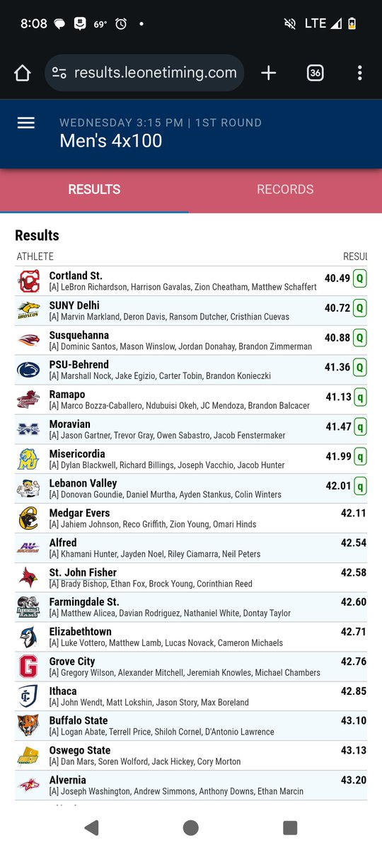 New School record in the men's 4x100m!