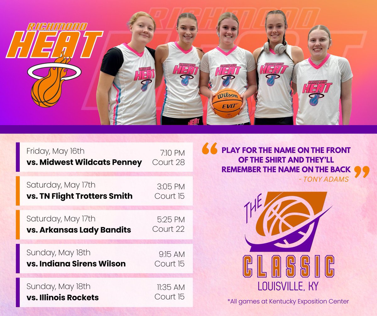 Helecia Hubbard Stakelin (@helecia330) on Twitter photo So much talent on this 27’ <a href="/RichmondHeat1/">RichmondHeat</a> team! 🔥👀
Catch them at “The Classic” in Louisville! Sched/ Ct # update and roster for this weekend below!
<a href="/kyleighstakelin/">Kyleigh Stakelin</a>
<a href="/avery_raikes12/">Avery Raikes</a>
<a href="/leah_howard14/">Leah Howard</a>
<a href="/MaddyArnold2027/">Maddy Arnold</a>
<a href="/BurkhartAl73213/">Alyssa Burkhart</a>
<a href="/PresleyHarper3/">Presley Harper</a> So much talent on this 27’ <a href="/RichmondHeat1/">RichmondHeat</a> team! 🔥👀
Catch them at “The Classic” in Louisville! Sched/ Ct # update and roster for this weekend below!
<a href="/kyleighstakelin/">Kyleigh Stakelin</a>
<a href="/avery_raikes12/">Avery Raikes</a>
<a href="/leah_howard14/">Leah Howard</a>
<a href="/MaddyArnold2027/">Maddy Arnold</a>
<a href="/BurkhartAl73213/">Alyssa Burkhart</a>
<a href="/PresleyHarper3/">Presley Harper</a>