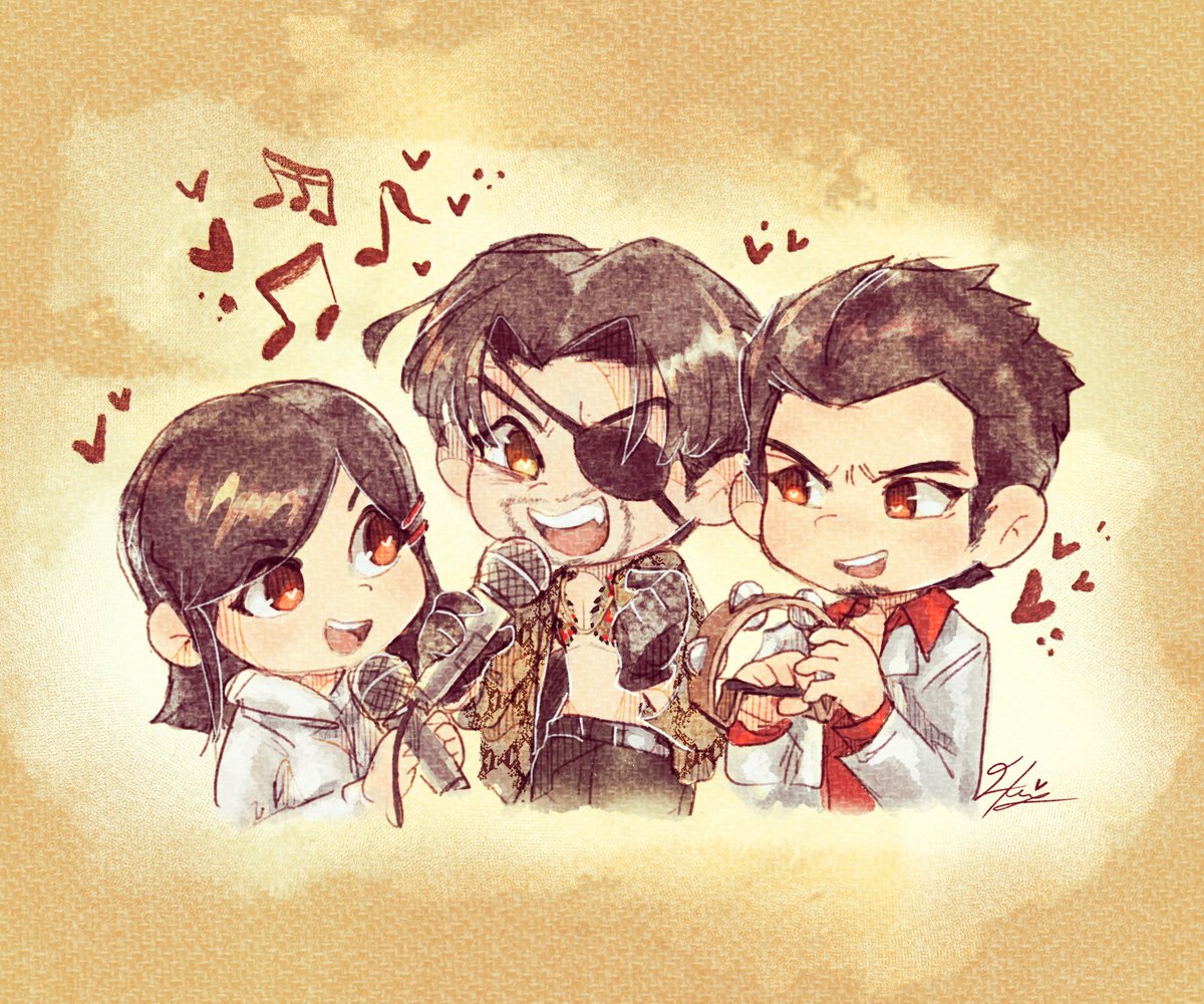 HSouflee's tweet image. Kiryu and Haruka invited Majima to karaoke for his birthday! ๐ฅณ๐๐๐ถ
#YakuzaLikeADragon #YakuzaFanArt #้พใๅฆใ #็ๅณถๅพๆ