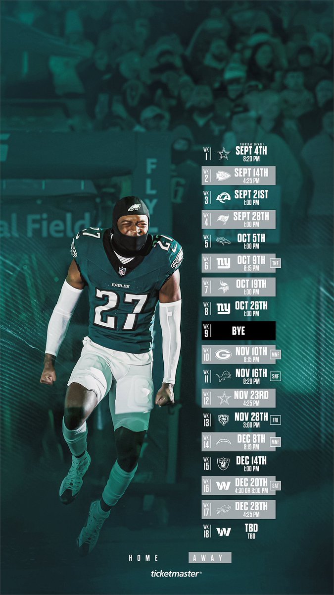 Philadelphia Eagles (@eagles) on Twitter photo We know you’re gonna ask, so here are the wallpapers! 😅
<a href="/Ticketmaster/">Ticketmaster</a> | #FlyEaglesFly We know you’re gonna ask, so here are the wallpapers! 😅
<a href="/Ticketmaster/">Ticketmaster</a> | #FlyEaglesFly