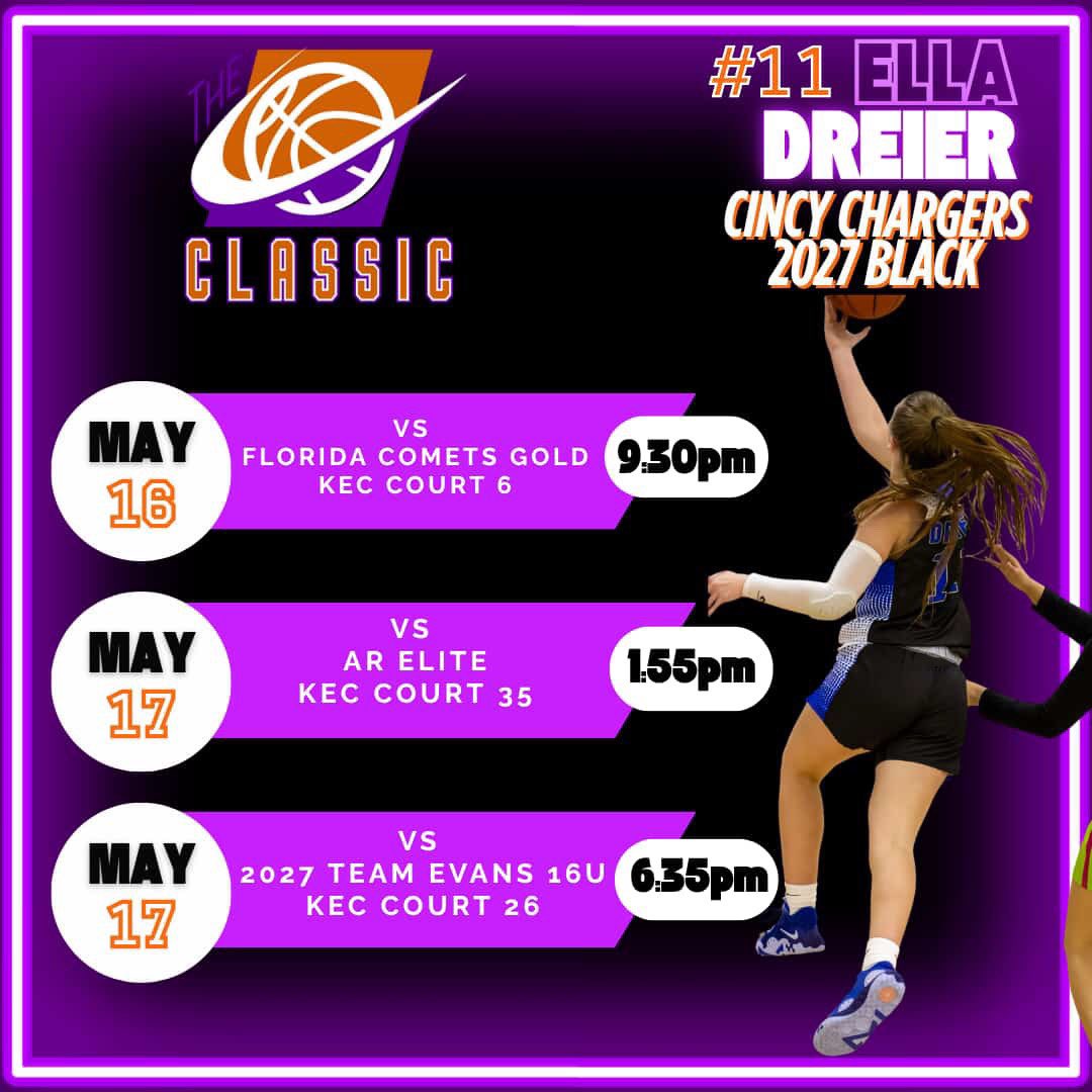 Ella Dreier (@elladreier) on Twitter photo Excited to play at The Classic in Louisville, KY this weekend with my team! <a href="/CincyChargers/">Cincy Chargers</a> <a href="/SelectEventsBB/">Select Events Basketball</a> Excited to play at The Classic in Louisville, KY this weekend with my team! <a href="/CincyChargers/">Cincy Chargers</a> <a href="/SelectEventsBB/">Select Events Basketball</a>