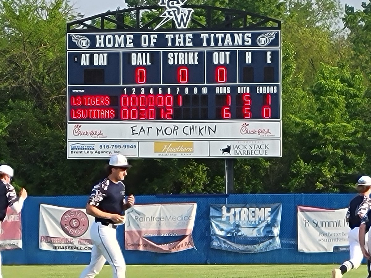 <a href="/LSWHS_baseball/">LSWHS_Baseball</a> defeats LS 6-1! <a href="/TyWood_11/">Tyler Wood</a> 4ip 2hit 0run! <a href="/JacksonAkin1/">Jackson Akin</a> 2-hbp sb 2run! <a href="/Cole36062416/">Cole Reckart</a> 2bb 2rbi! <a href="/roccorollins25/">Rocco Rollins</a> bb rbi run! <a href="/haydensharp1616/">Hayden Sharp</a> 1b rbi! <a href="/DrewGrauberger3/">Drew Grauberger</a> 1b run! <a href="/GageRold/">Gage Rold</a> run! <a href="/Ayden_Katzberg/">Ayden Katzberg</a> 1b! <a href="/Bruno12Mason/">Mason Bruno</a> 3ip 3hit 1run &amp; 1b-hit! <a href="/LSWestAD/">LSW Titans Activities</a>