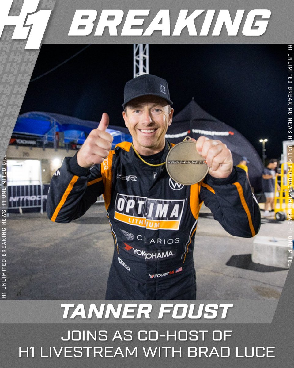 H1 Unlimited (@h1unlimited) on Twitter photo BREAKING: <a href="/TannerFoust/">Tanner Foust</a> joins as co-host for H1 livestream in 2025.
#H1Unlimited
Read more 📰: shorturl.at/YcueL BREAKING: <a href="/TannerFoust/">Tanner Foust</a> joins as co-host for H1 livestream in 2025.
#H1Unlimited
Read more 📰: shorturl.at/YcueL