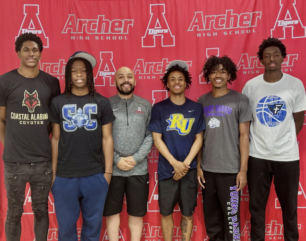 Archer MBB (@archermbb) on Twitter photo Today, we celebrate signing day for FIVE of our Senior boys! Congratulations! We are so proud of you! #GG🐅
<a href="/Camero006/">Cameron Gibson</a> <a href="/shiftyynaz/">Nazir Sample</a> <a href="/DariusStylesJr/">Darius Styles Jr</a> <a href="/therjwilliams_/">RJ</a> <a href="/martey_dillion/">Dillion Martey</a> Today, we celebrate signing day for FIVE of our Senior boys! Congratulations! We are so proud of you! #GG🐅
<a href="/Camero006/">Cameron Gibson</a> <a href="/shiftyynaz/">Nazir Sample</a> <a href="/DariusStylesJr/">Darius Styles Jr</a> <a href="/therjwilliams_/">RJ</a> <a href="/martey_dillion/">Dillion Martey</a>