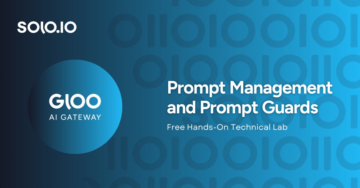 Protect your AI interactions 🔐 Join our free hands-on lab and lock down your LLMs! solo.io/resources/lab/…

🚀 Manage system &amp; user prompts
🚀 Block sensitive data with Prompt Guard
🚀 Ensure compliance with pattern matching

#DevOps #APISecurity